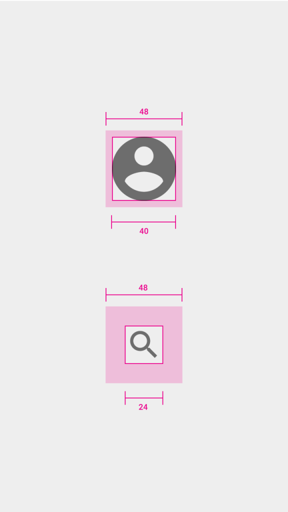 métricas material design android layouts