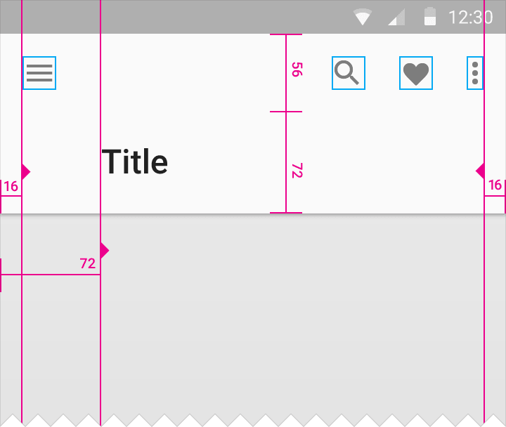 toolbars material design estructura layouts
