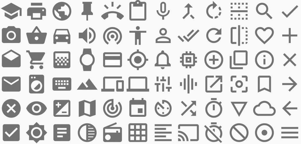 iconos del sistema material design