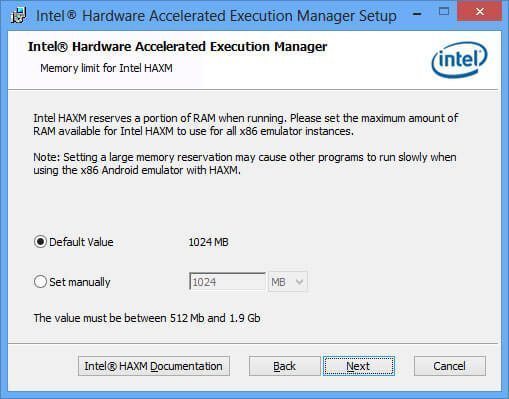 Acelerar el Emulador con Intel Haxm